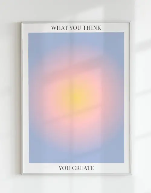 Aura Poster 3 Piece Wall Art, Aura Energy Spiritual Gradient Print, Y2K Decor, Aesthetic Room Decor, Zen Wall Art